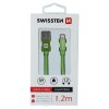 Datový kabel - Swissten - Textile - USB-A na Lightning - 1,2M - Zelený
