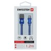 Datový kabel - Swissten - Textile - USB-A na Lightning - 1,2M - Modrý