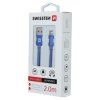 Datový kabel - Swissten - Textile - USB-A na Lightning - 2M - Modrý
