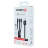 Datový kabel - Swissten - Textile - 3v1 MFI - 1,2M - Černý