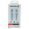 Datový kabel - Swissten - Textile - USB-C na Lightning - 2M - Stříbrný