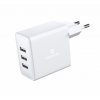 Adaptér - Swissten - 3x USB-A - 15W - Bílý