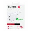 Adaptér - Swissten - 3x USB-A - 15W - Bílý