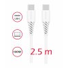Datový kabel - Swissten - Textile - USB-C na USB-C - 2,5M - 100W - Bílý
