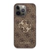 Guess PU 4G Metal Logo Zadní Kryt pro iPhone 13 Pro Max Brown