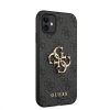 Guess PU 4G Metal Logo Zadní Kryt pro iPhone 11 Grey