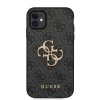 Guess PU 4G Metal Logo Zadní Kryt pro iPhone 11 Grey