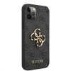 Guess PU 4G Metal Logo Zadní Kryt pro iPhone 12 Pro Max Grey
