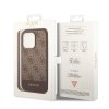 Guess 4G Stripe Zadní Kryt pro iPhone 14 Pro Brown