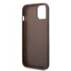 Guess PU 4G Metal Logo Zadní Kryt pro iPhone 14 Brown