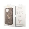 Guess PU 4G Metal Logo Zadní Kryt pro iPhone 14 Brown