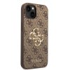 Guess PU 4G Metal Logo Zadní Kryt pro iPhone 14 Plus Brown