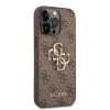 Guess PU 4G Metal Logo Zadní Kryt pro iPhone 14 Pro Max Brown