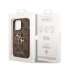 Guess PU 4G Metal Logo Zadní Kryt pro iPhone 14 Pro Max Brown