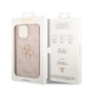 Guess PU 4G Metal Logo Zadní Kryt pro iPhone 14 Pro Max Pink