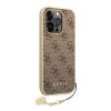 Guess 4G Charms Zadní Kryt pro iPhone 14 Pro Brown