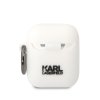 Karl Lagerfeld 3D Logo NFT Karl Head Silikonové Pouzdro pro Airpods 1/2 White