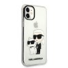 Karl Lagerfeld IML Glitter Karl and Choupette NFT Zadní Kryt pro iPhone 11 Transparent