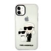 Karl Lagerfeld IML Glitter Karl and Choupette NFT Zadní Kryt pro iPhone 11 Transparent