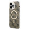 Guess 4G IML MagSafe Kompatibilní Zadní Kryt pro iPhone 14 Pro Max Brown