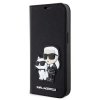 Knížkové pouzdro - Karl Lagerfeld PU Saffiano Knížkové pouzdro - Karl and Choupette NFT Book - iPhone 13 - Černý
