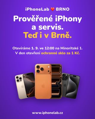 Brno je to tady!🤩 Už 1.9.2026 se vidíme v 📍Brně na ulici Minoritská 1 ve 12:00👀🤝 Přijďte si pro ochranné sklo na Váš...