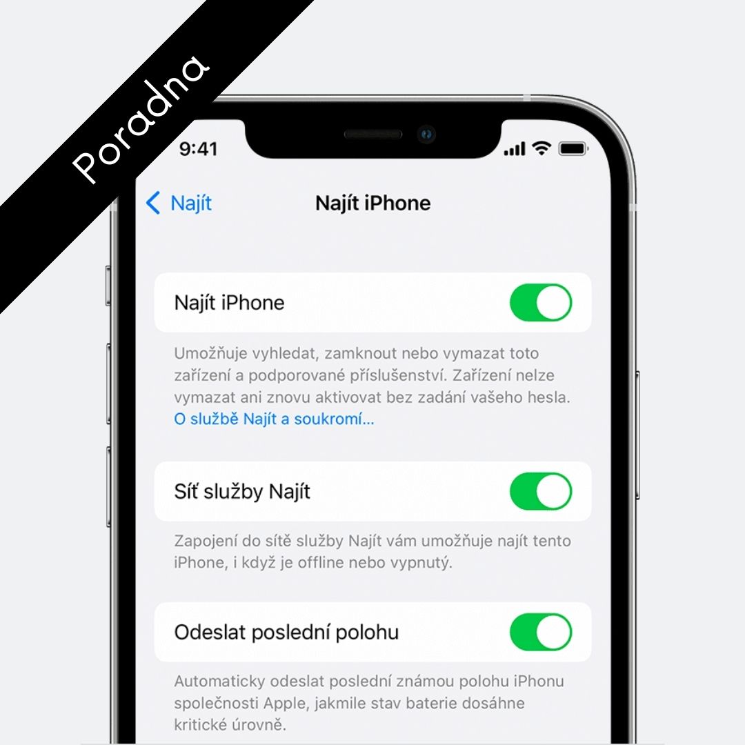 Nastavení Služby Najít iPhone