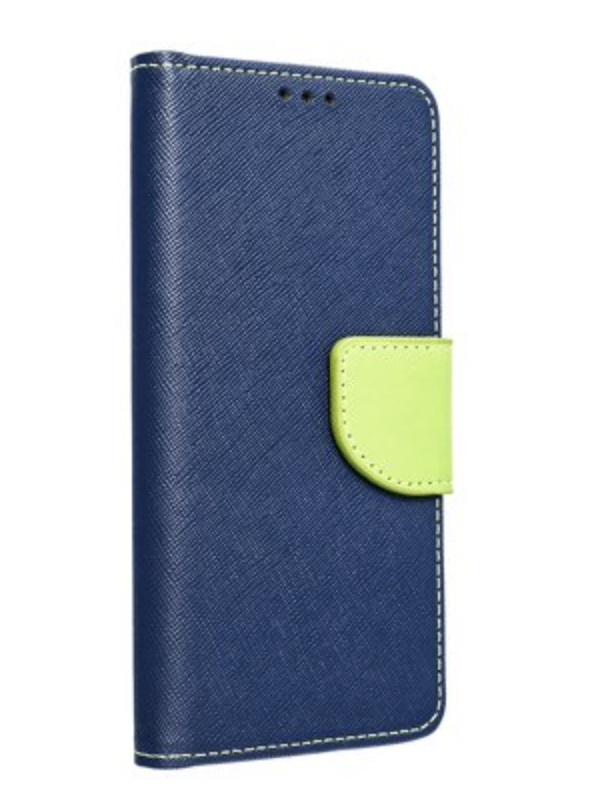 FancyBook Fancy Book pro iPhone X / XS - knížkové pouzdro - Navy / Lime