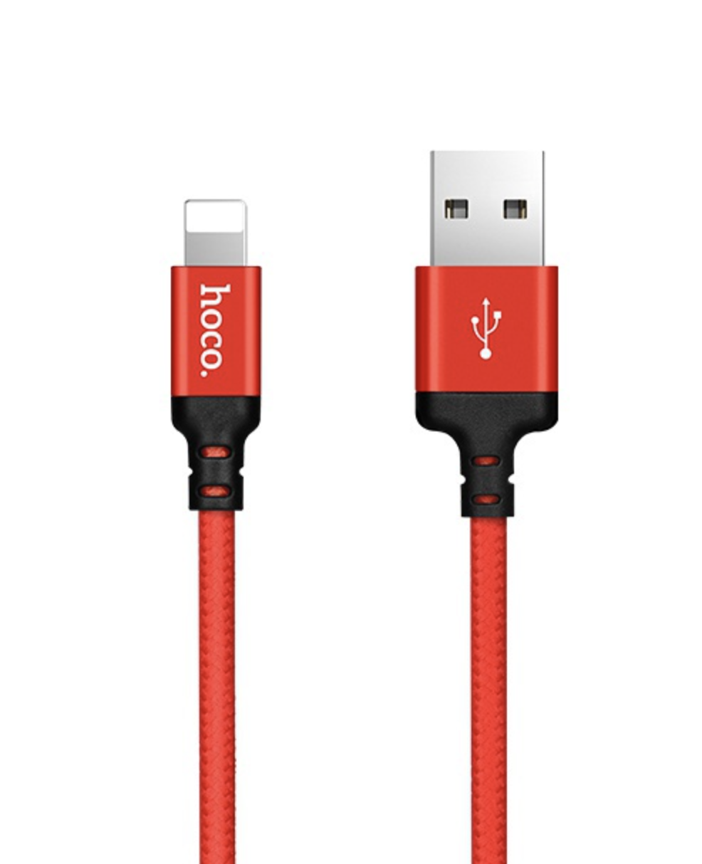 Levně Nabíjecí kabel USB/Lightning (1m) - Red/Black - Hoco Times Speed