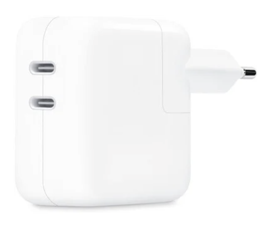 Levně HOCO Dual USB-C adaptér - 35W - bílý