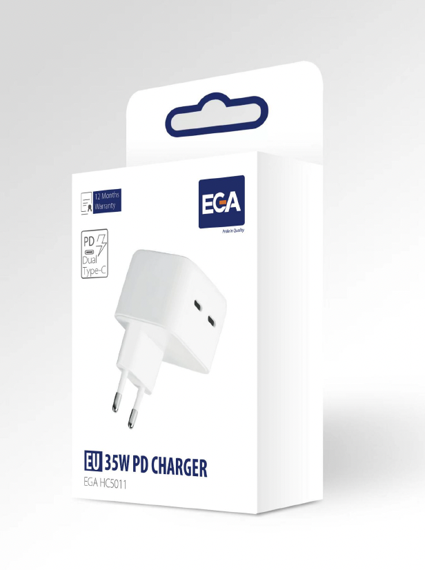 EnviroBest Napájecí adaptér 2x USB-C - 35W - bílý - EGA HC5011 (obrázek 5)