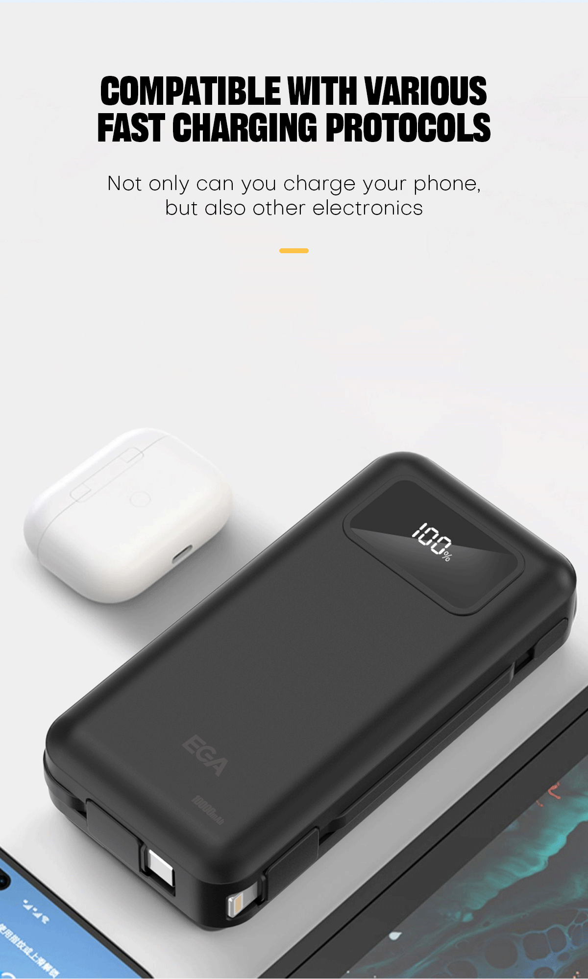 Power banka 10000 mAh - EGA P2 Black (obrázek 8)