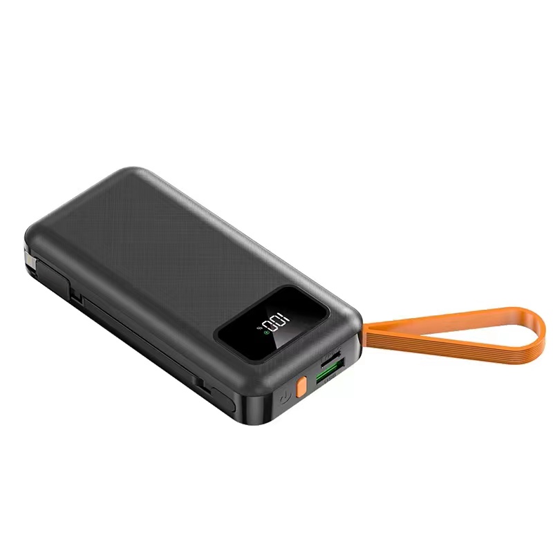 Levně Power banka 10000 mAh - EGA P2 Black s USB-C a Lightning kabely