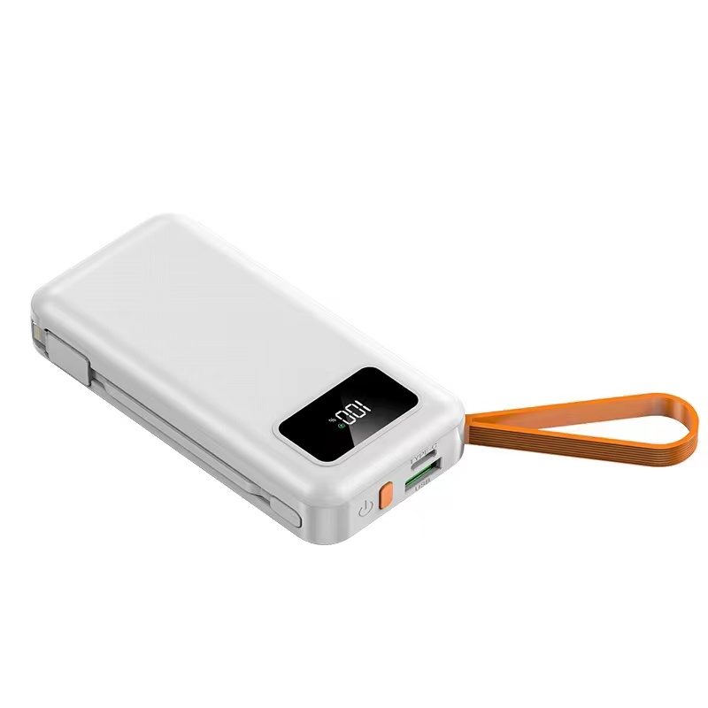 Levně Power banka 10000 mAh - EGA P2 White s USB-C a Lightning kabely