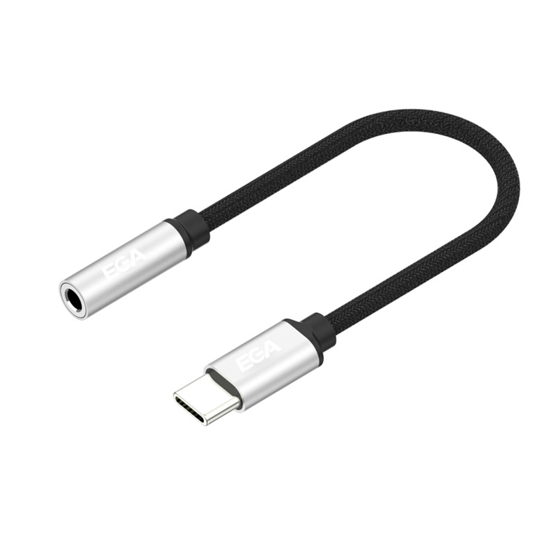 Levně Redukce z USB-C na Jack sluchátkový konektor - EGA Y01 Silver