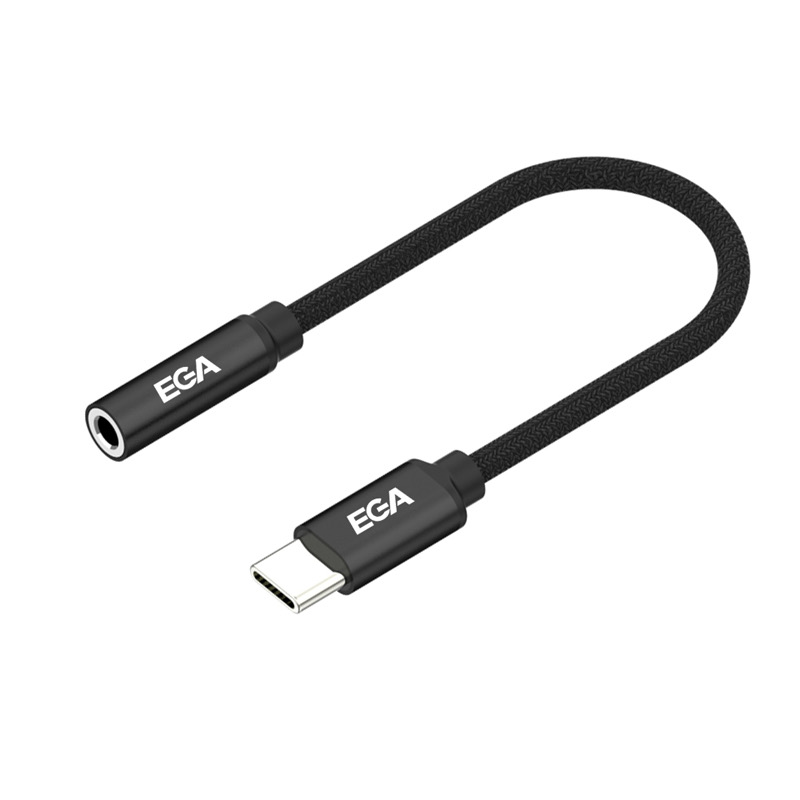 Levně Redukce z USB-C na Jack sluchátkový konektor - EGA Y01 Black