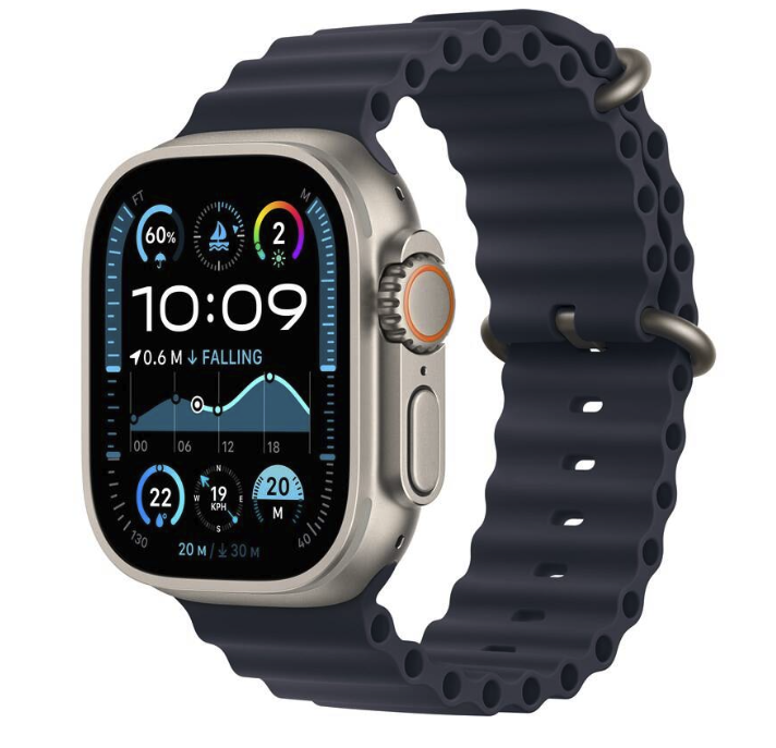 Apple Watch Ultra 2 49mm GPS+Cellular - Natural Titanium + Navy Blue řemínek Stav produktu: Rozbaleno