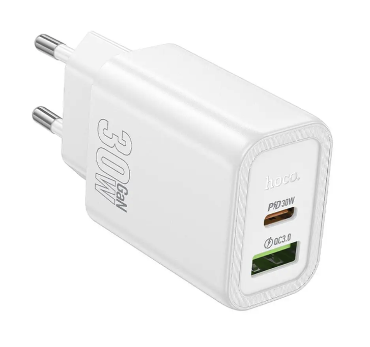 Nabíjecí adaptér USB-A + USB-C - QC3.0 PD 30W - Hoco N63 White