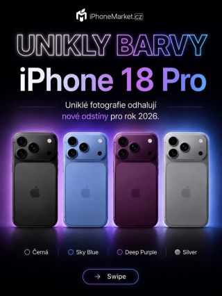 📱 Unikly nové barvy iPhonu 18 Pro! 🩵Kromě nových barev se očekává také výkonnější čip A20 Pro, vylepšené fotoaparáty,...