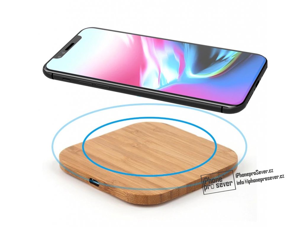 Dřevěná bezdrátová Qi nabíječka Kebidu 5W pro iPhone