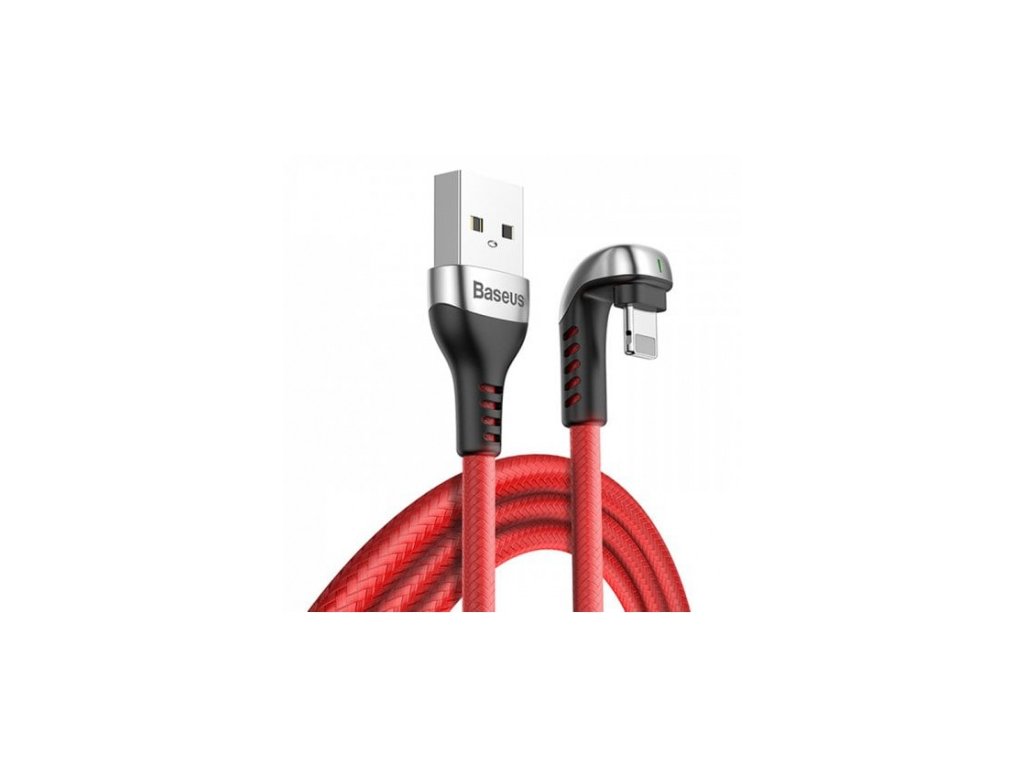 baseus green u shaped lamp mobile game cable usb for lightning 1 5a 2m red (1)