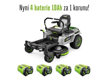 AKU zahradní rider s nulovým poloměrem zatáčení EGO Z6 + 4x 10 Ah akumulátor