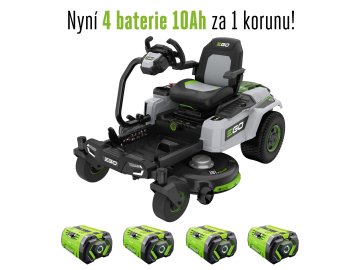 AKU zahradní rider s nulovým poloměrem zatáčení EGO Z6, ZT4201E-S, ovládaný volantem + 4x 10 Ah akumulátor