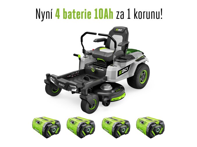 AKU zahradní rider s nulovým poloměrem zatáčení EGO Z6  + 4x 10 Ah akumulátor