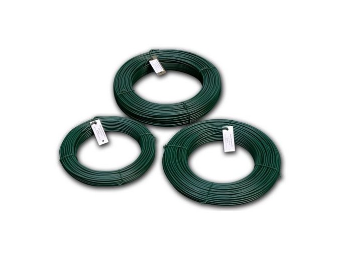 Napínací drát poplastovaný zelený (PVC) 2,9/3,9 mm, 78 m