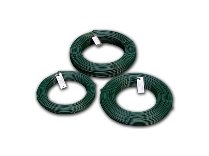 Napínací drát poplastovaný zelený (PVC) 2,5/3,5 mm, 52 m