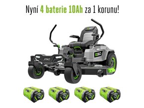 AKU zahradní rider s nulovým poloměrem zatáčení EGO Z6, ZT5201E-L, se zvětšeným záběrem  + 4x 10 Ah akumulátor