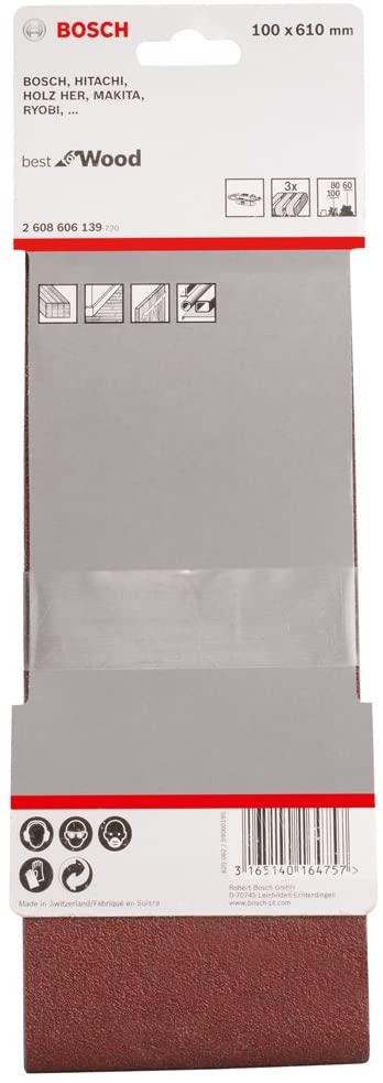 BOSCH 3dílná sada brusných pásů X440 100 x 610 mm, 60; 80; 100 2608606139 PLOTY Sklad9 10-300