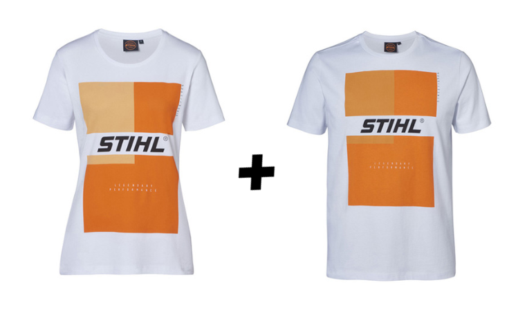 Dárková sada oblečení - STIHL PÁNSKÉ TRIČKO BÍLÉ +DÁMSKÉ TRIČKO STIHL BÍLÉ PLOTY Sklad9 10-300