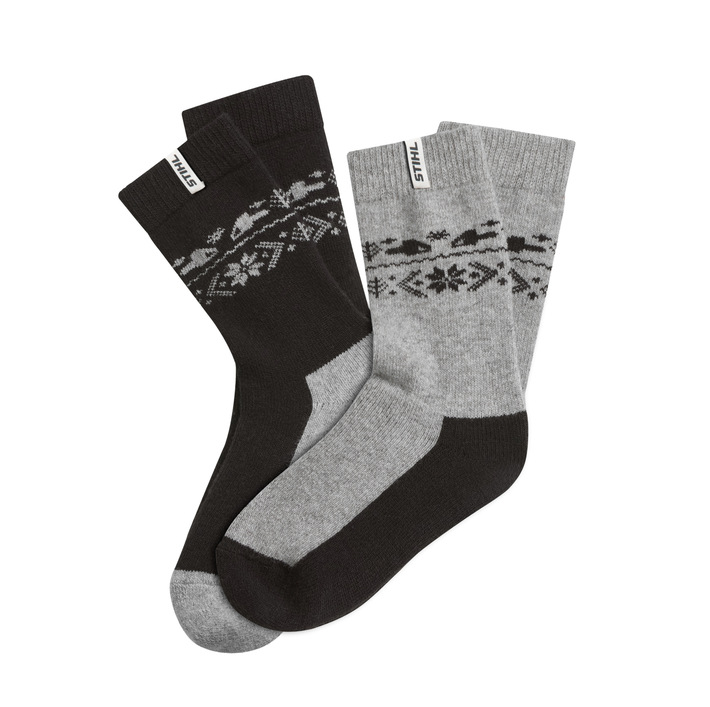 Ponožky XMAS 2021 - šedočerné s norským vzorem Velikost: 43-46